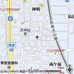 愛知県北名古屋市九之坪（菰口）周辺の地図