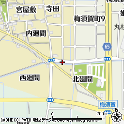 愛知県稲沢市矢合町縄境周辺の地図