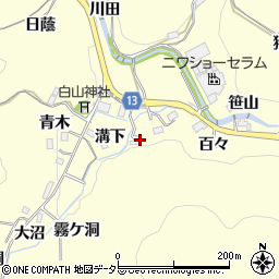 愛知県豊田市三箇町溝下周辺の地図