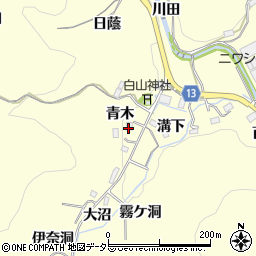 愛知県豊田市三箇町青木周辺の地図