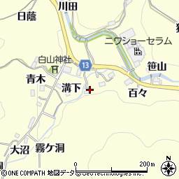 愛知県豊田市三箇町（溝下）周辺の地図