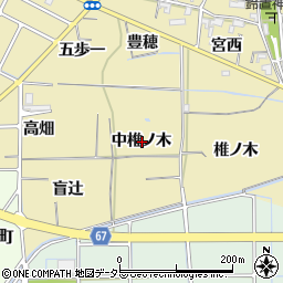 愛知県稲沢市矢合町中椎ノ木周辺の地図