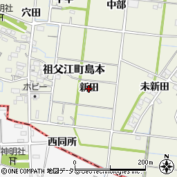 愛知県稲沢市祖父江町島本（新田）周辺の地図