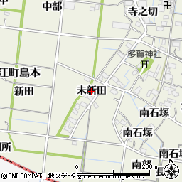 愛知県稲沢市祖父江町島本（未新田）周辺の地図