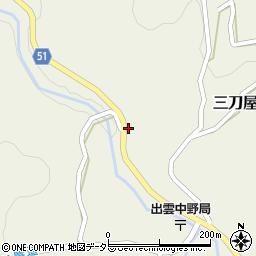 島根県雲南市三刀屋町中野996周辺の地図