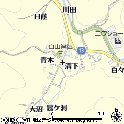 愛知県豊田市三箇町（下）周辺の地図