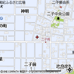 愛知県北名古屋市二子屋敷352周辺の地図