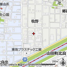 愛知県北名古屋市久地野牧野周辺の地図