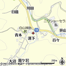 愛知県豊田市三箇町田ノ尻周辺の地図