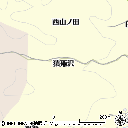 愛知県豊田市三箇町猿死沢周辺の地図