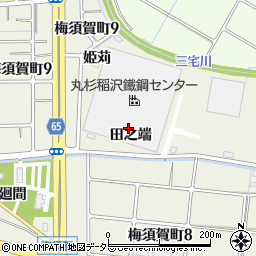 愛知県稲沢市梅須賀町田之端周辺の地図