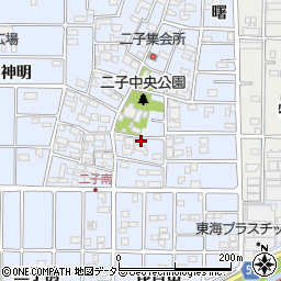愛知県北名古屋市二子屋敷368周辺の地図