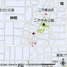 愛知県北名古屋市二子屋敷275周辺の地図