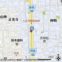 愛知県北名古屋市九之坪（東長堀）周辺の地図