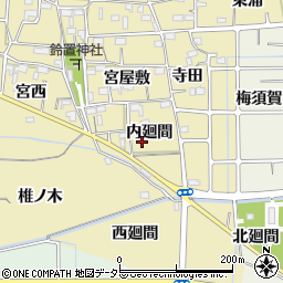 愛知県稲沢市矢合町内廻間周辺の地図
