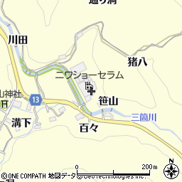 愛知県豊田市三箇町向田周辺の地図