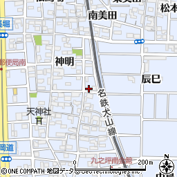 愛知県北名古屋市九之坪神明82周辺の地図