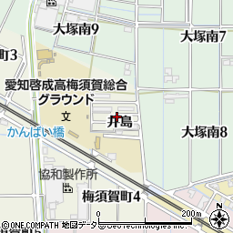 愛知県稲沢市梅須賀町井島周辺の地図