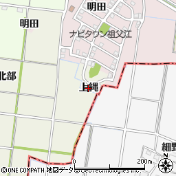 愛知県稲沢市祖父江町島本（上縄）周辺の地図