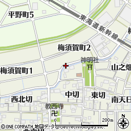 愛知県稲沢市梅須賀町須ケ越周辺の地図