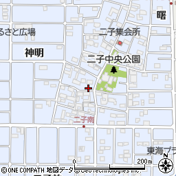 愛知県北名古屋市二子屋敷261周辺の地図
