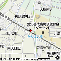 愛知県稲沢市梅須賀町北天日記周辺の地図