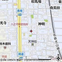 愛知県北名古屋市九之坪神明22-1周辺の地図