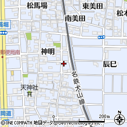 愛知県北名古屋市九之坪神明78周辺の地図
