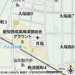 愛知県稲沢市梅須賀町（江向）周辺の地図