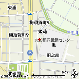 愛知県稲沢市梅須賀町（北鈴置）周辺の地図
