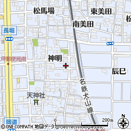 愛知県北名古屋市九之坪神明44周辺の地図
