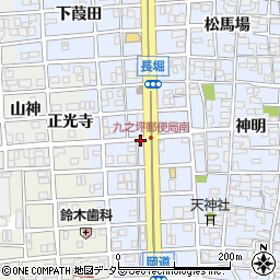 愛知県北名古屋市九之坪長堀周辺の地図
