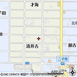 愛知県北名古屋市鹿田清井古周辺の地図