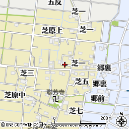 愛知県稲沢市祖父江町甲新田（芝二）周辺の地図