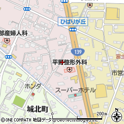 静岡県富士宮市ひばりが丘406周辺の地図