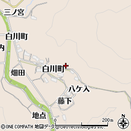 愛知県豊田市白川町（上ノ山）周辺の地図