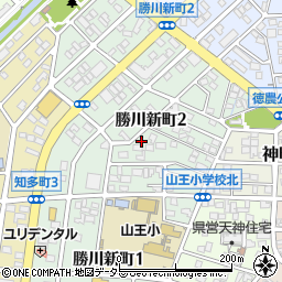 愛知県春日井市勝川新町周辺の地図