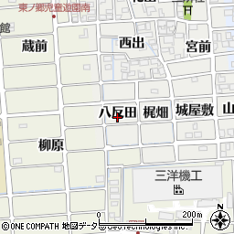 愛知県北名古屋市野崎八反田周辺の地図