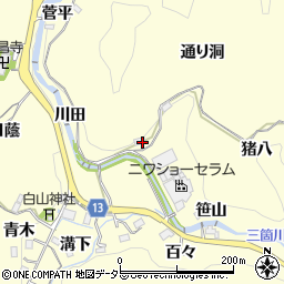 愛知県豊田市三箇町通り洞周辺の地図