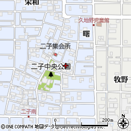 愛知県北名古屋市二子屋敷235周辺の地図