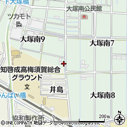 愛知県稲沢市大塚町（古江）周辺の地図