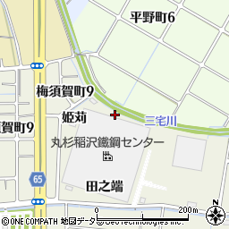 愛知県稲沢市梅須賀町（姫苅）周辺の地図