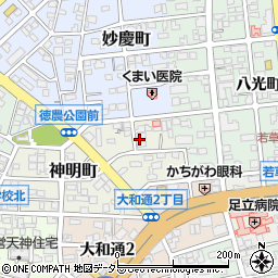 愛知県春日井市神明町周辺の地図