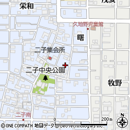 愛知県北名古屋市二子屋敷381-2周辺の地図