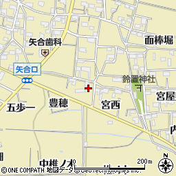 愛知県稲沢市矢合町豊穂433周辺の地図