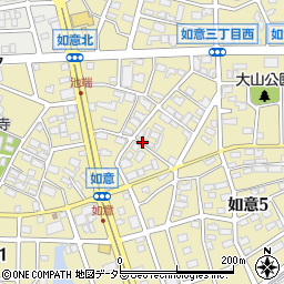 愛知県名古屋市北区如意周辺の地図