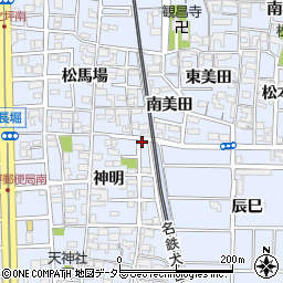 愛知県北名古屋市九之坪神明68周辺の地図