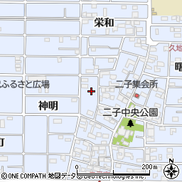 愛知県北名古屋市二子屋敷340周辺の地図