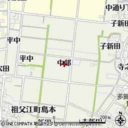 愛知県稲沢市祖父江町島本中部周辺の地図