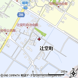 滋賀県彦根市辻堂町周辺の地図